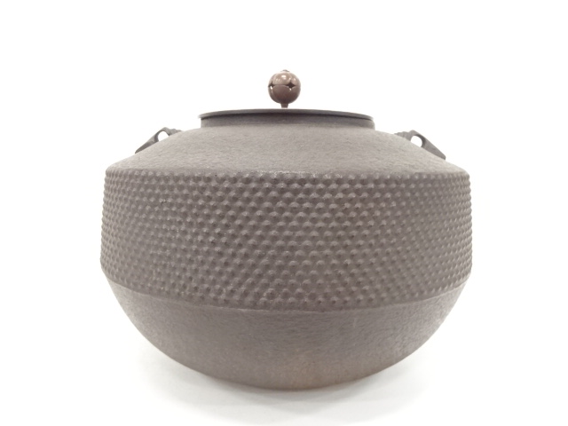  釜師　橋本辰敏造　肩衝霰釜